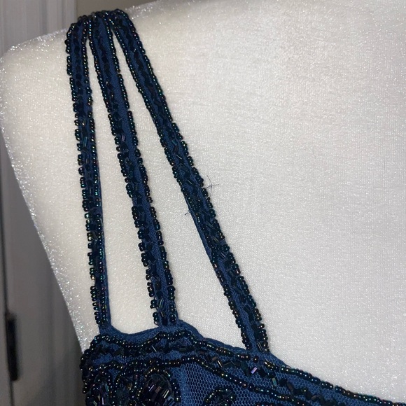 JE MATADI BY SEAN MEHTA VTG PURE SILK BEADED FORMAL DRESS SZ LARGE - Picture 3 of 11